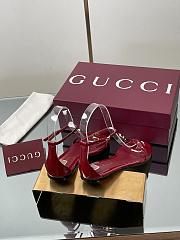 Gucci Women's Thong Sandal with Bamboo Burgundy - 3