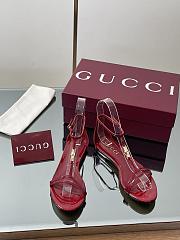 Gucci Women's Thong Sandal with Bamboo Burgundy - 2