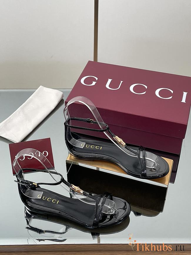 Gucci Women's Thong Sandal with Bamboo Black - 1