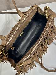 Prada Galleria Medium Suede Bag with Fringe 30x14x10.5cm - 5