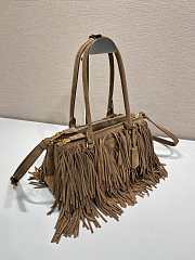 Prada Galleria Medium Suede Bag with Fringe 30x14x10.5cm - 4