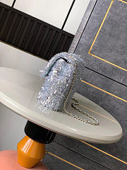 Chanel Flap Bag Silver Sequins 20cm - 4