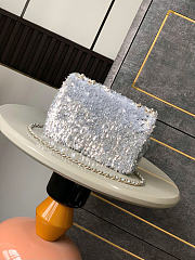 Chanel Flap Bag Silver Sequins 20cm - 2