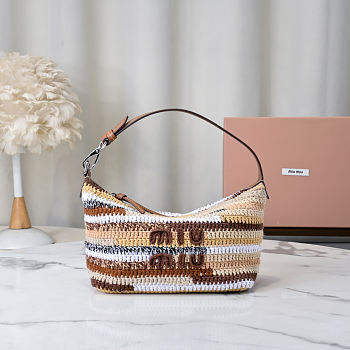 Miu Miu Colour-Block Crochet Shoulder bag 19x25.5x14x10cm