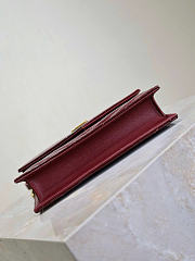 YSL Cassandre Envelope Chain Wallet Patent Red Wine 19x12.5x3.5cm - 5