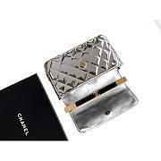Chanel Flap Bag Shiny Silver 18.5x10.5x8cm - 6