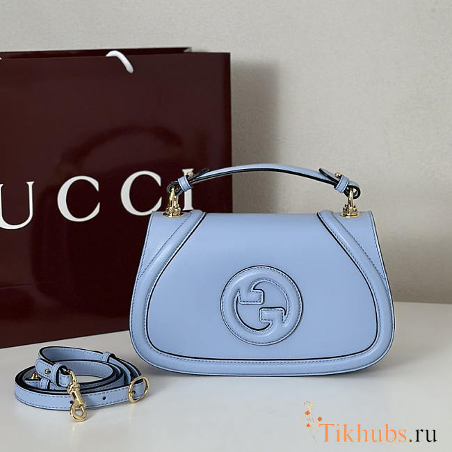 Gucci Blondie Small Top Handle Light Blue Bag 26.5x16.5x8.5cm - 1