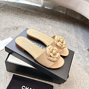 Chanel Camelia Nude Flip-Flops Beige Flesh - 2