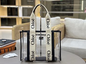 Chloe Woody Tote Bag Jelly & Leather Black 37x26x12cm