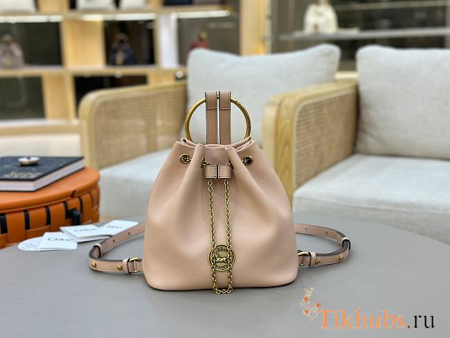 Chloe Small Bracelet Backpack Beige 22x22x10.5cm - 1