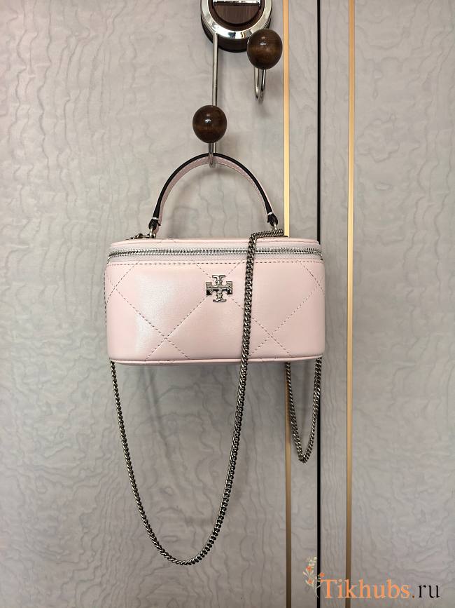 Tory Burch Pink Kira Diamond Vanity Case 17x9.5x8.5cm - 1