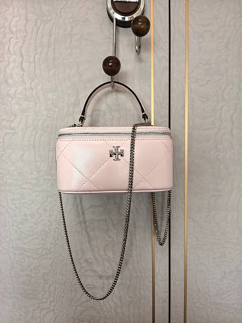 Tory Burch Pink Kira Diamond Vanity Case 17x9.5x8.5cm