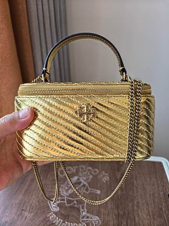 Tory Burch Gold Kira Diamond Vanity Case 17x9.5x8.5cm
