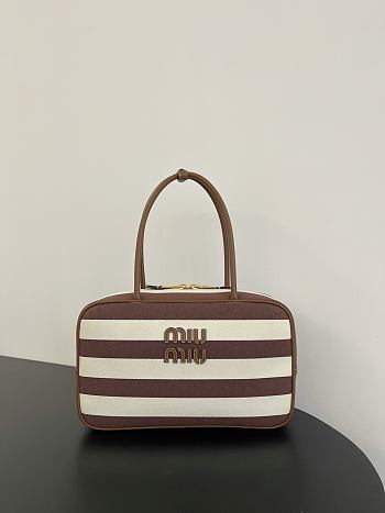Miu Miu Beau Canvas Leather Bag 34x23x10cm