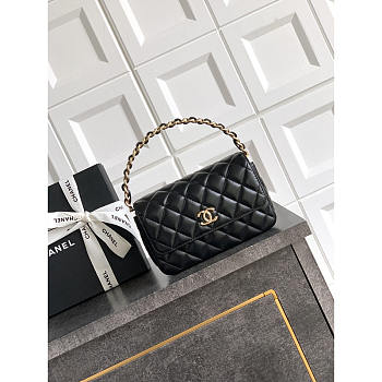 Chanel Flap Bag Lambskin Black 18.5x10.5x8cm