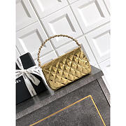 Chanel Flap Bag Shiny Gold 18.5x10.5x8cm - 3