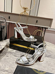Christian Louboutin Silver Sandal Heel 8.5cm - 1