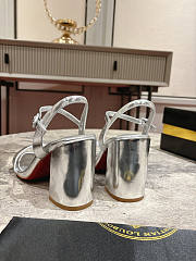 Christian Louboutin Silver Sandal Heel 8.5cm - 4