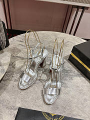 Christian Louboutin Silver Sandal Heel 8.5cm - 2