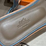 Hermes Oran Blue Ostrich Slides - 2