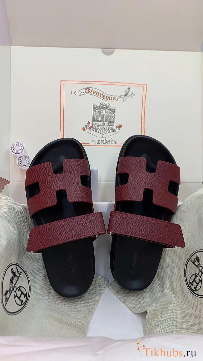 Hermes Chypre Red Wine Sandal - 1