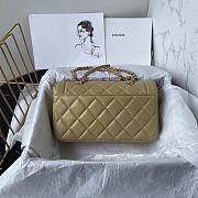 Chanel Flap Bag Beige Lambskin 21x13.5x6.5cm - 3