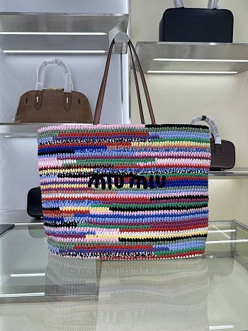 Miu Miu Crochet Tote Bag Multicolored 40x34x16cm