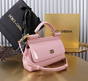 Dolce & Gabbana Pink Small Sicily Handbag Patent 18cm - 2