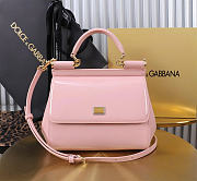 Dolce & Gabbana Pink Medium Sicily Handbag Patent 20cm - 1