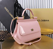 Dolce & Gabbana Pink Medium Sicily Handbag Patent 20cm - 6