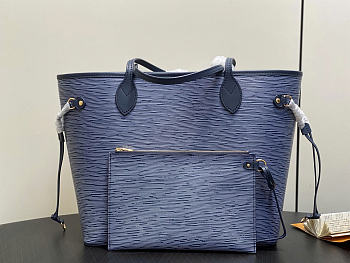 Louis Vuitton LV Neverfull MM Blue 31x28x14cm