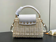Louis Vuitton LV Mini Capucines Raffia White 21x8x14cm - 4