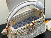 Louis Vuitton LV Mini Capucines Raffia White 21x8x14cm - 3