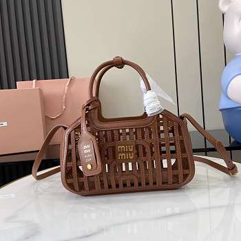 Miu Miu Leather Basket Brown 24x12.5x9cm