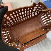 Miu Miu Leather Basket Brown 24x12.5x9cm - 3
