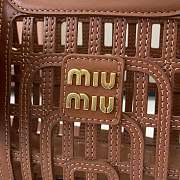 Miu Miu Leather Basket Brown 24x12.5x9cm - 4
