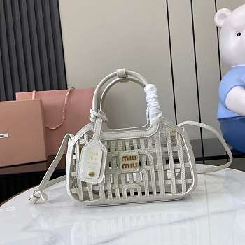 Miu Miu Leather Basket Lemon White 24x12.5x9cm