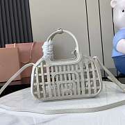 Miu Miu Leather Basket Lemon White 24x12.5x9cm - 3