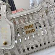 Miu Miu Leather Basket Lemon White 24x12.5x9cm - 2