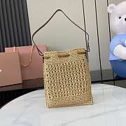 Miu Miu Raffia Clutch Beige 20x23cm - 3