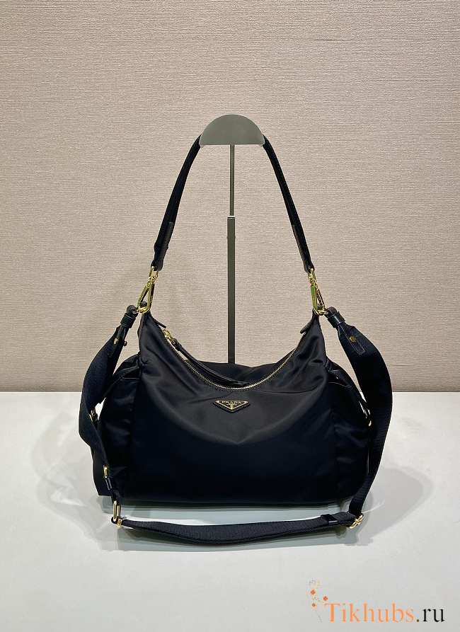 Prada Explore Large Re-Nylon Leather Bag Black 32x22x11.5cm - 1