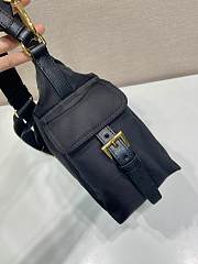 Prada Explore Large Re-Nylon Leather Bag Black 32x22x11.5cm - 5
