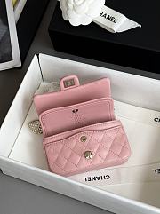 Chanel Flap Bag Mini with Hook Lambskin Gold Pink 12.5x8x5cm - 6
