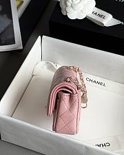 Chanel Flap Bag Mini with Hook Lambskin Gold Pink 12.5x8x5cm - 4