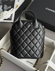 Chanel Clutch With Chain Black Leather Suede 18x17x6cm - 5