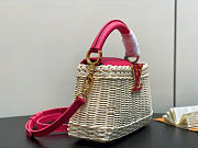 Louis Vuitton LV Mini Capucines Raffia Pink 21x8x14cm - 6