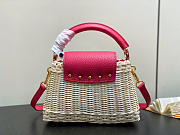 Louis Vuitton LV Mini Capucines Raffia Pink 21x8x14cm - 5