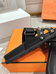 Hermes Chypre Black Sandal - 5