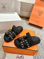Hermes Chypre Black Sandal - 4
