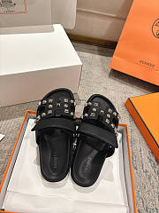 Hermes Chypre Black Sandal - 2